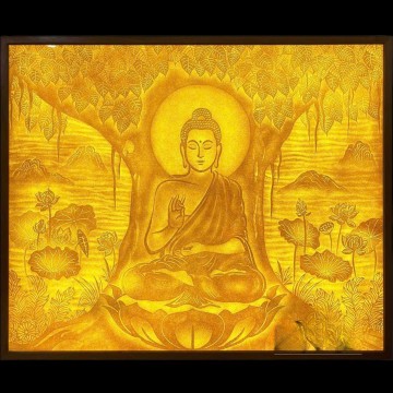 Tranh trúc chỉ vuông Phật Bổn Sư thích ca 